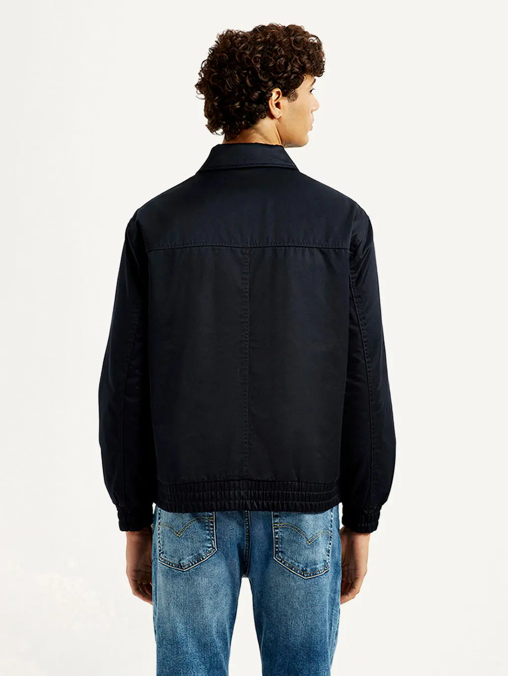 Men's Navy Solid Slim Fit Jacket 3
