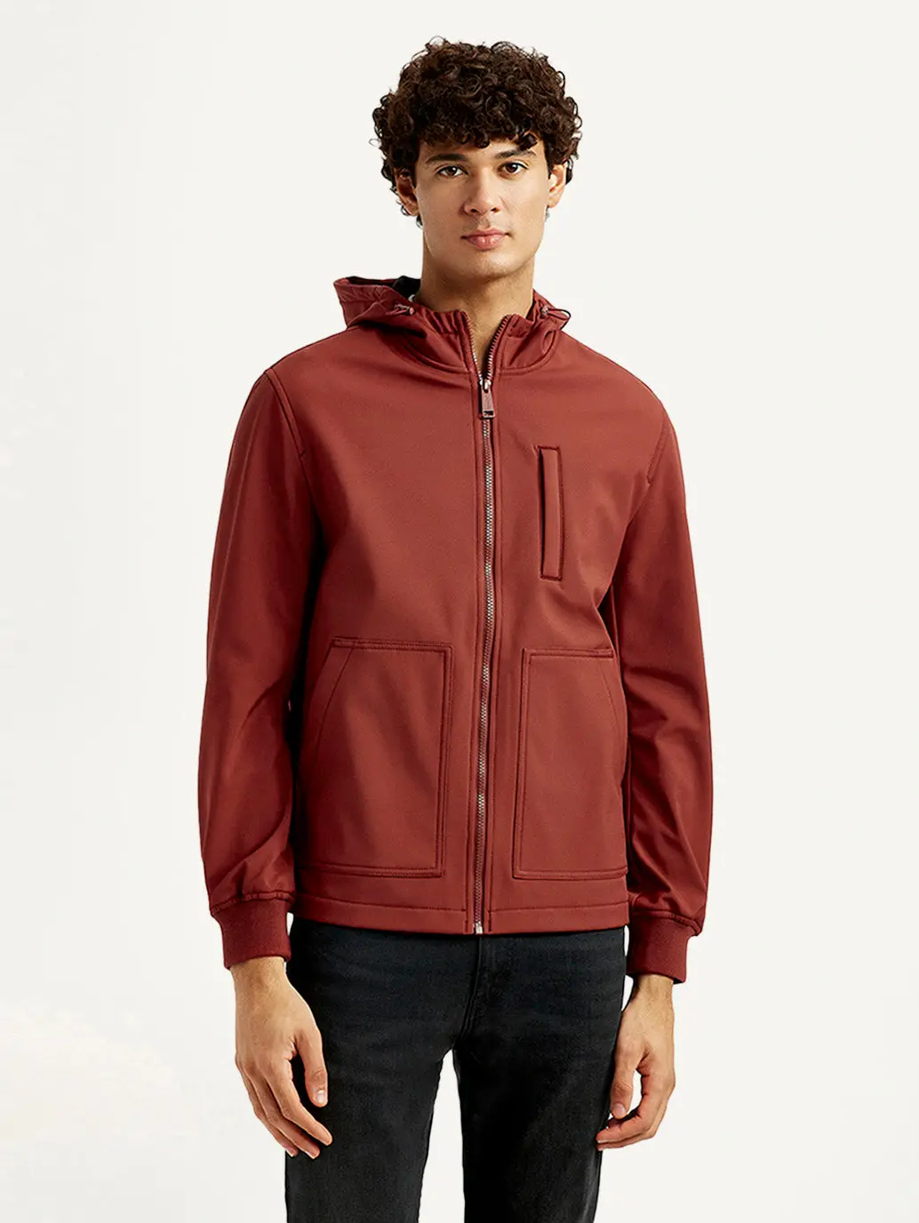 Men's Solid Rust Windcheater Jacket 2