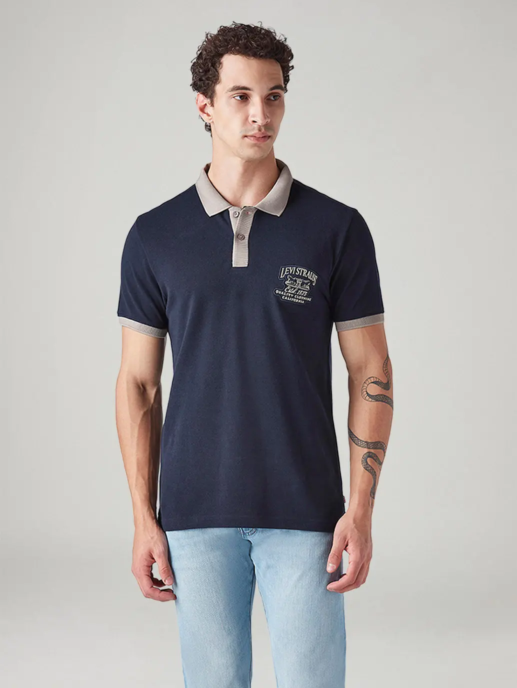 Men's Colorblock Slim Fit Pique Polo T-Shirt 1
