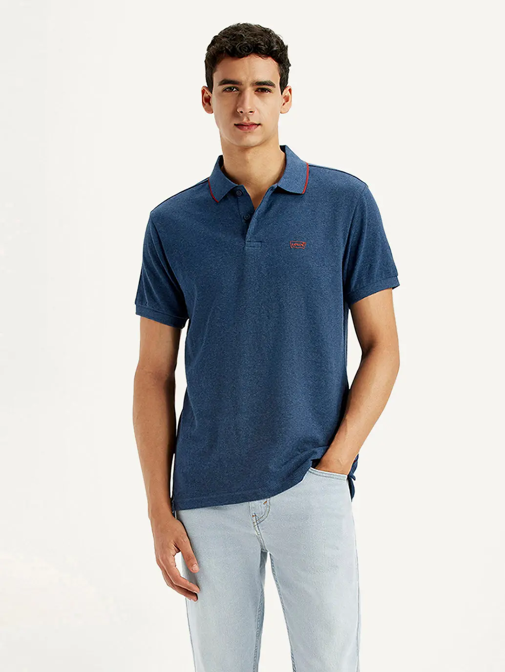 Men's Dark Blue Slim Fit Polo T-Shirt 1