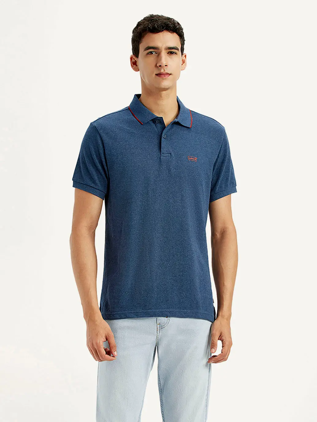 Men's Dark Blue Slim Fit Polo T-Shirt 2