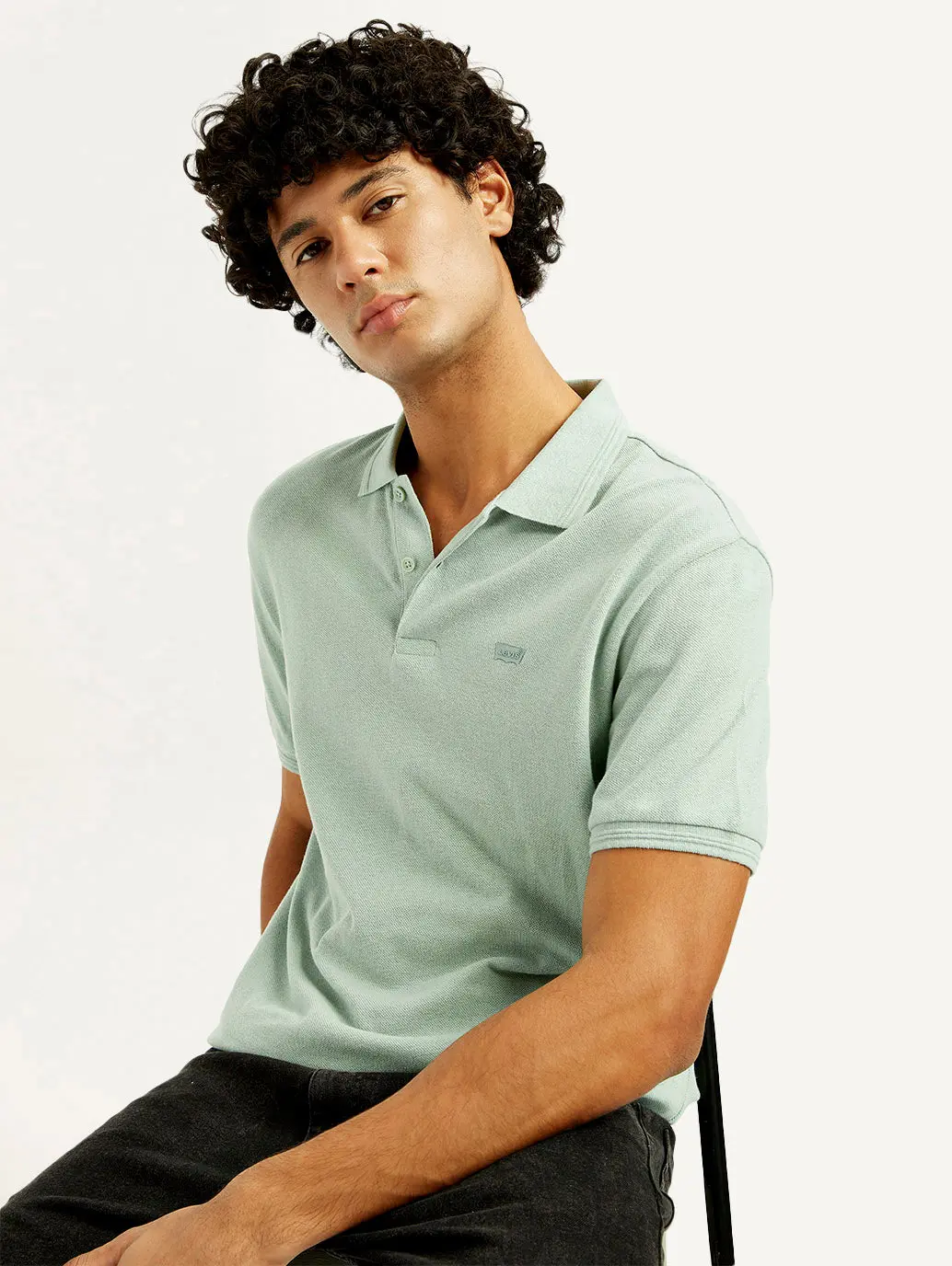 Men's Solid Slim Fit Polo Linen T-Shirt 1