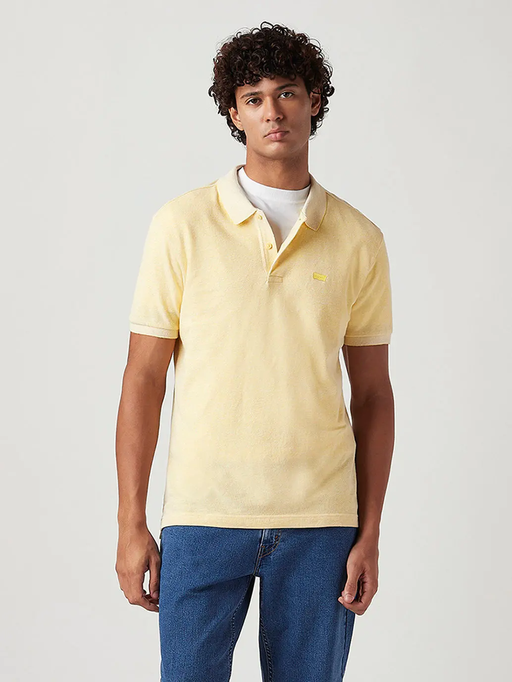 Men's Solid Slim Fit Pique Linen Polo T-Shirt 1