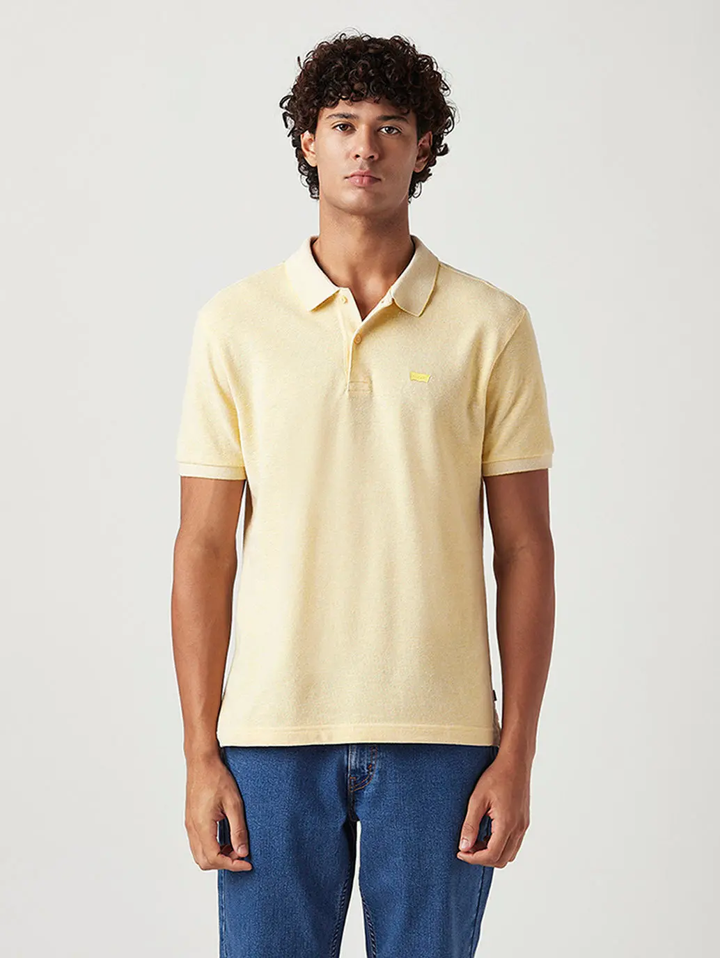 Men's Solid Slim Fit Pique Linen Polo T-Shirt 2