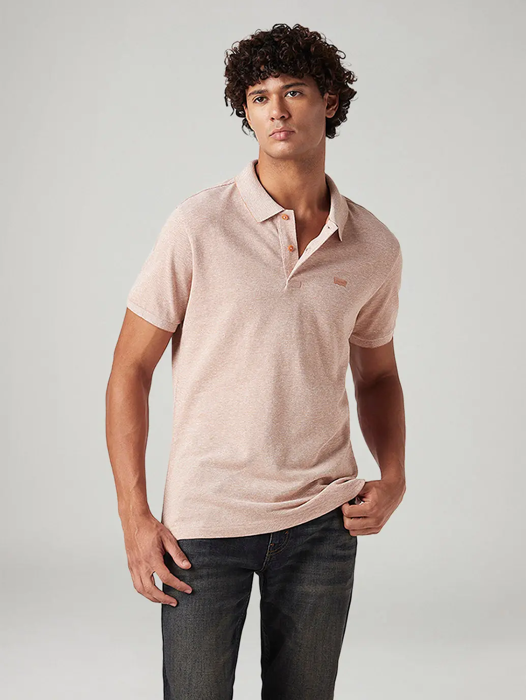 Men's Solid Slim Fit Pique Linen Polo T-Shirt 1