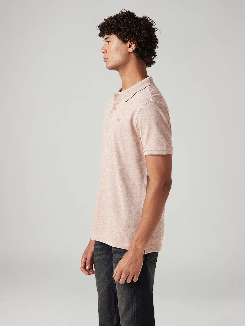 Men's Solid Slim Fit Pique Linen Polo T-Shirt 5