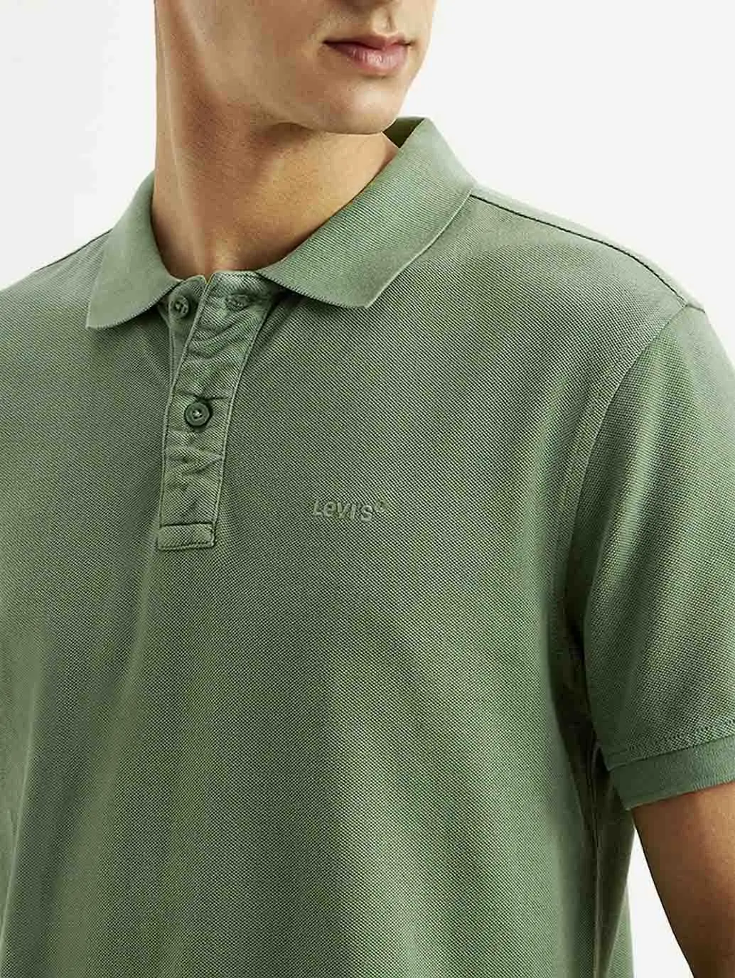 Men's Solid Overdyed Slim Fit Polo T-Shirt 4
