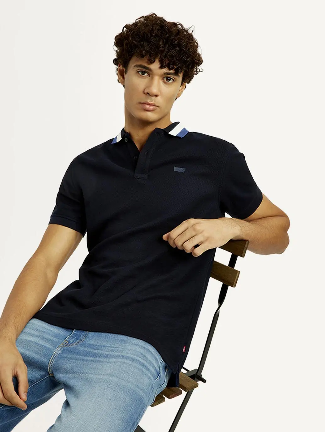 Men's Solid Black Slim Fit Polo T-Shirt 1