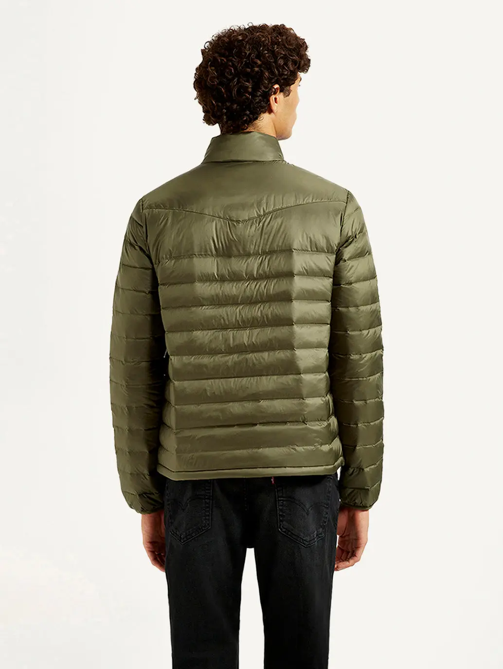 Men's Quilted Olive Puffer Jacket 3