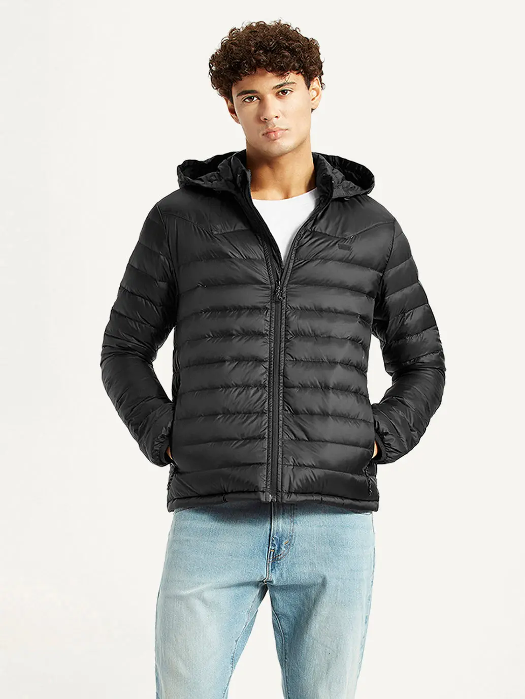 Men's Quilted Black Slim Fit Puffer Jacket 1