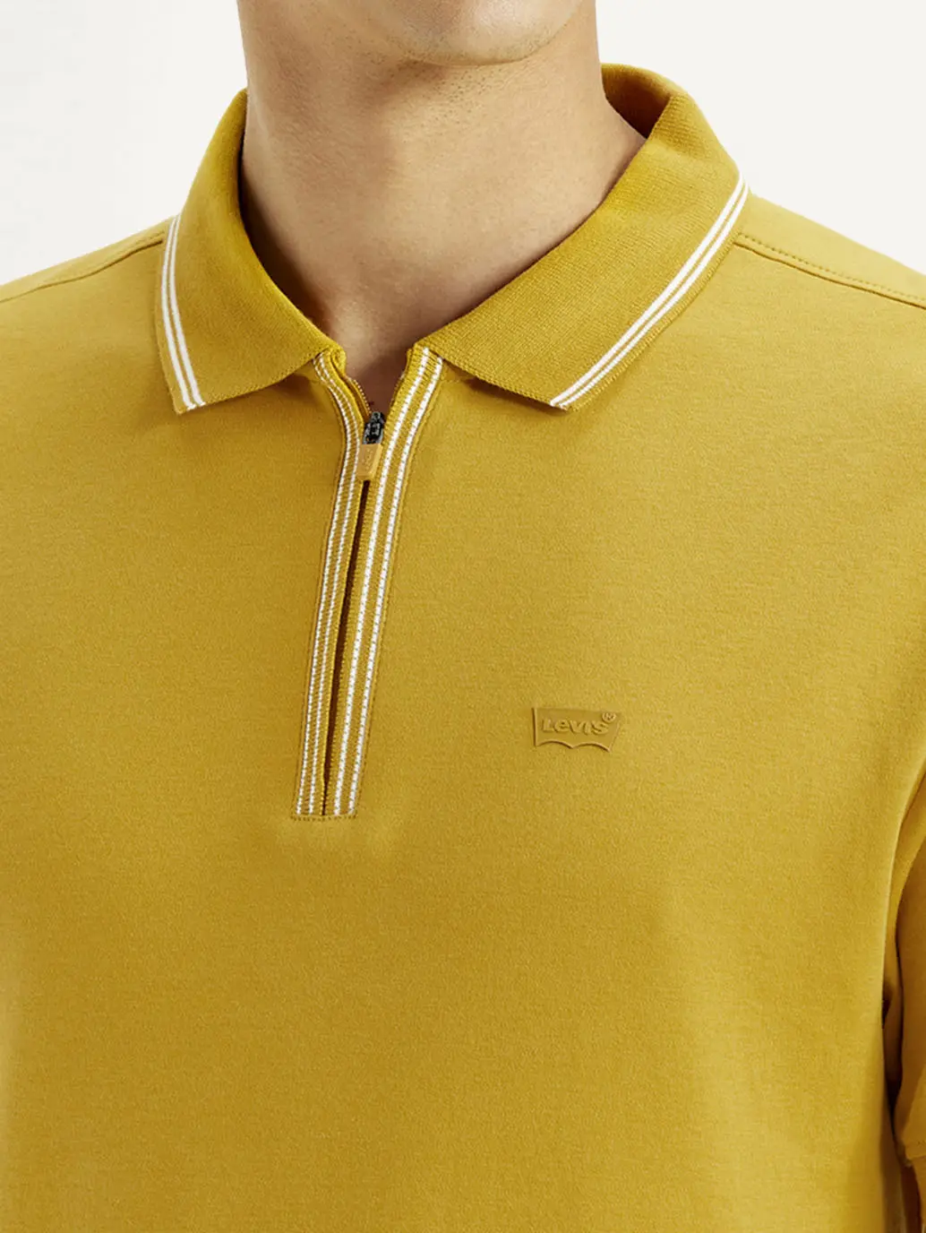 Men's Solid Yellow Slim Fit Polo T-Shirt 5