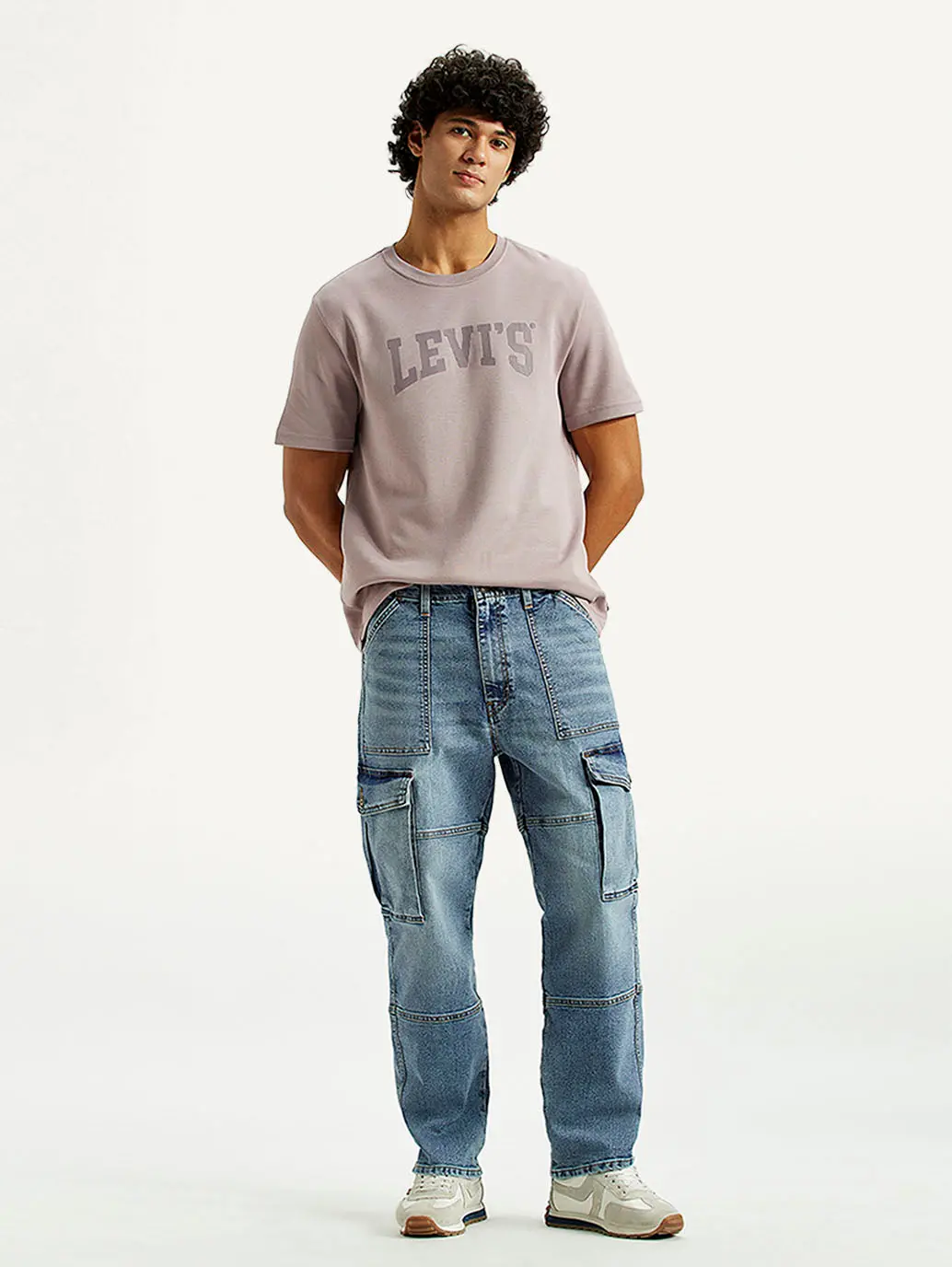 Men's 568 Mid Indigo Loose Fit Mid Rise Cargo Jeans 1