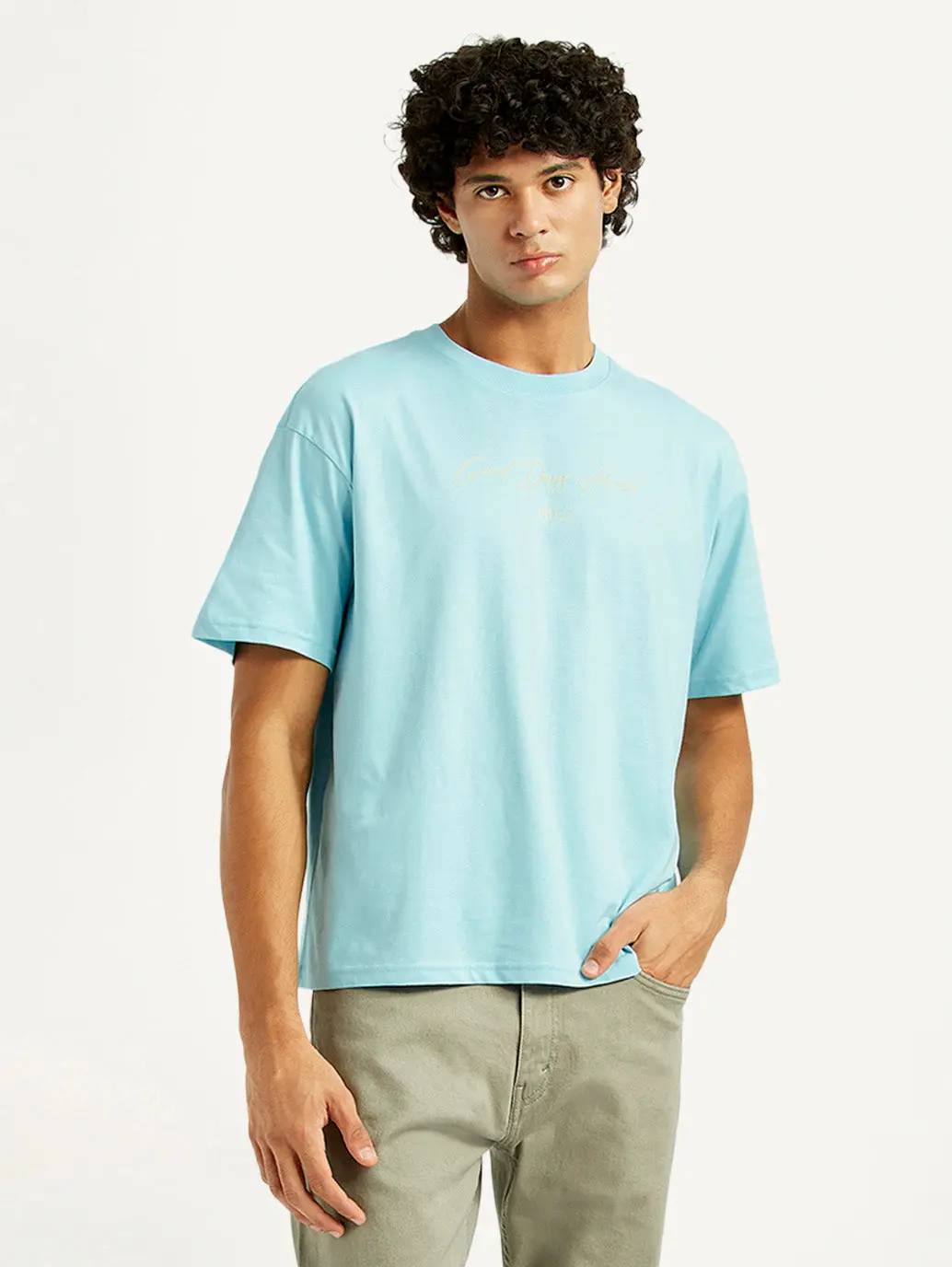 Men's Typographic Print Loose Fit T-Shirt 1