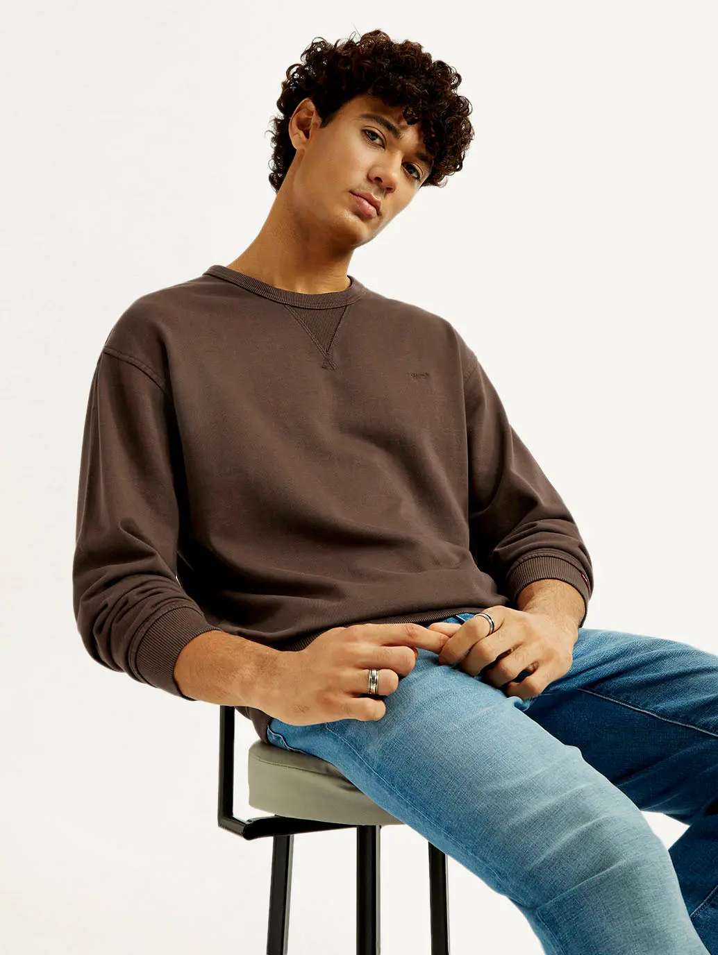Men's Solid Crew Neck Sweatshirt 1