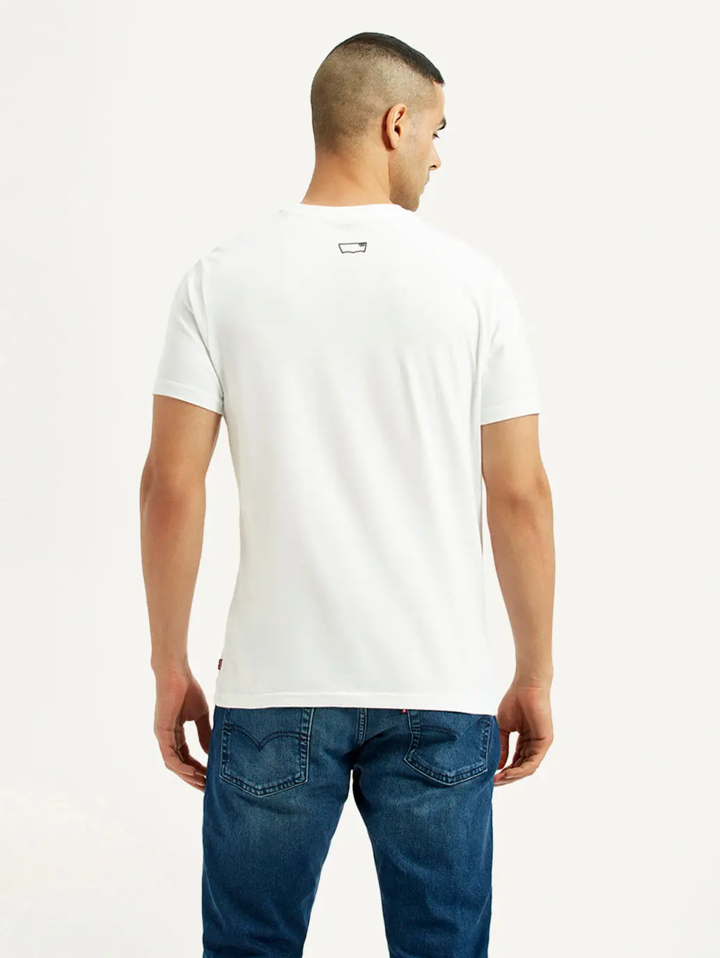 Men's Solid White Slim Fit T-Shirt 2