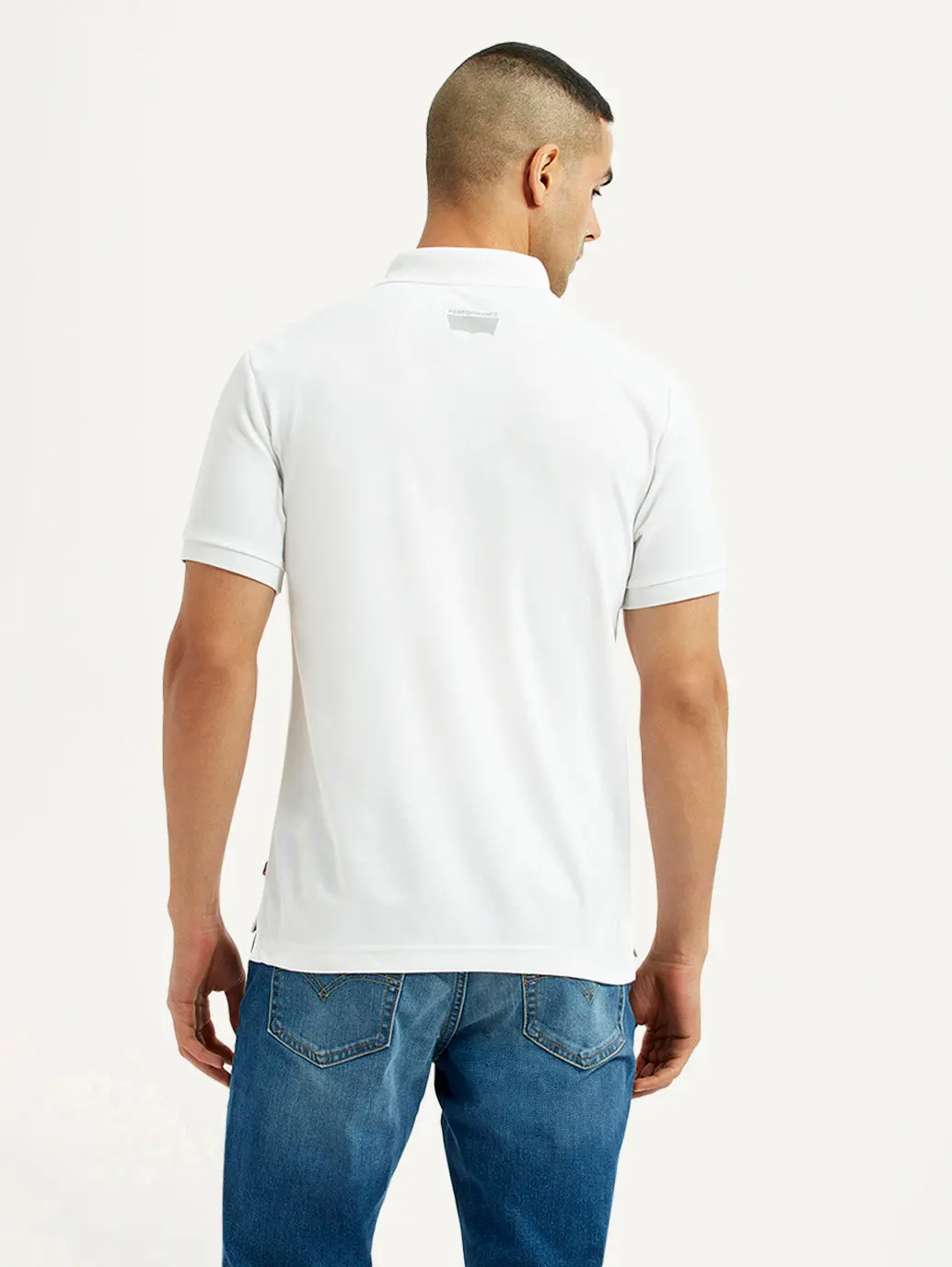 Men's Solid White Polo T-Shirt 2