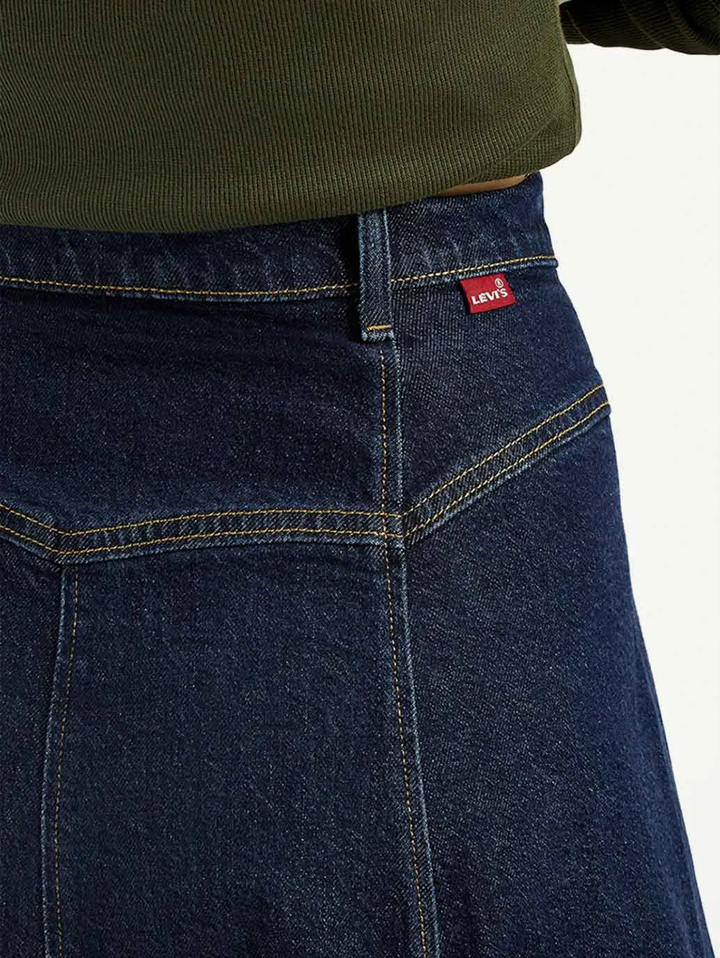 Women's Mid Rise Regular Fit Denim Skirt 5