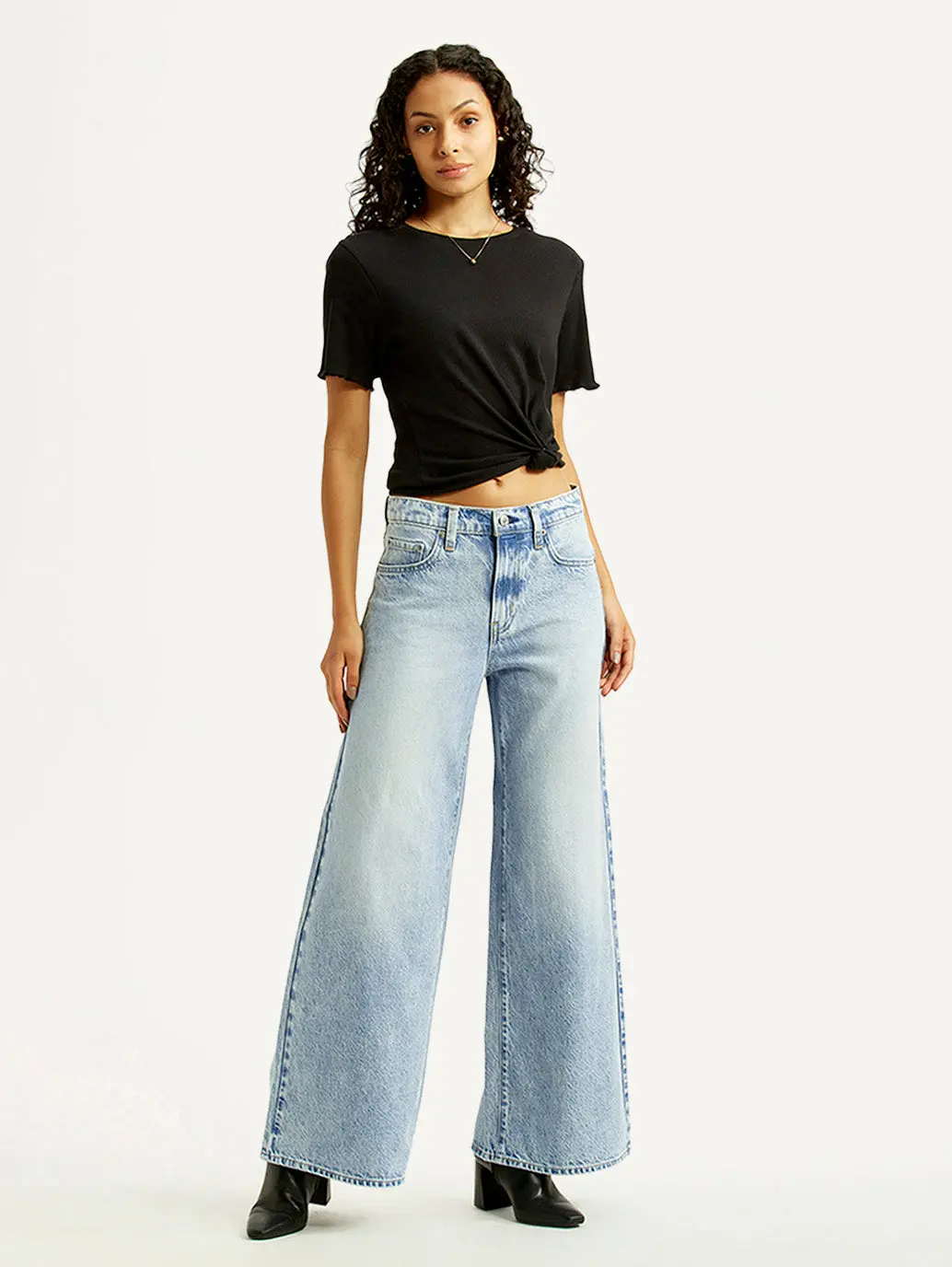 Women's 728 Light Indigo Wide Leg Fit Mid Rise Jeans 1