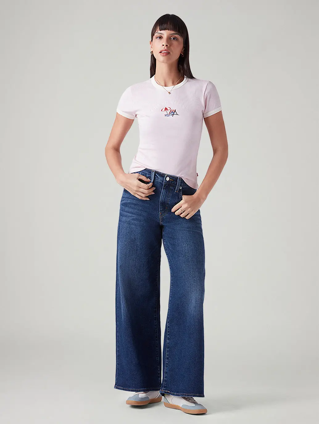 Women's 728 Blue Wide Leg Fit High Rise Jeans 1
