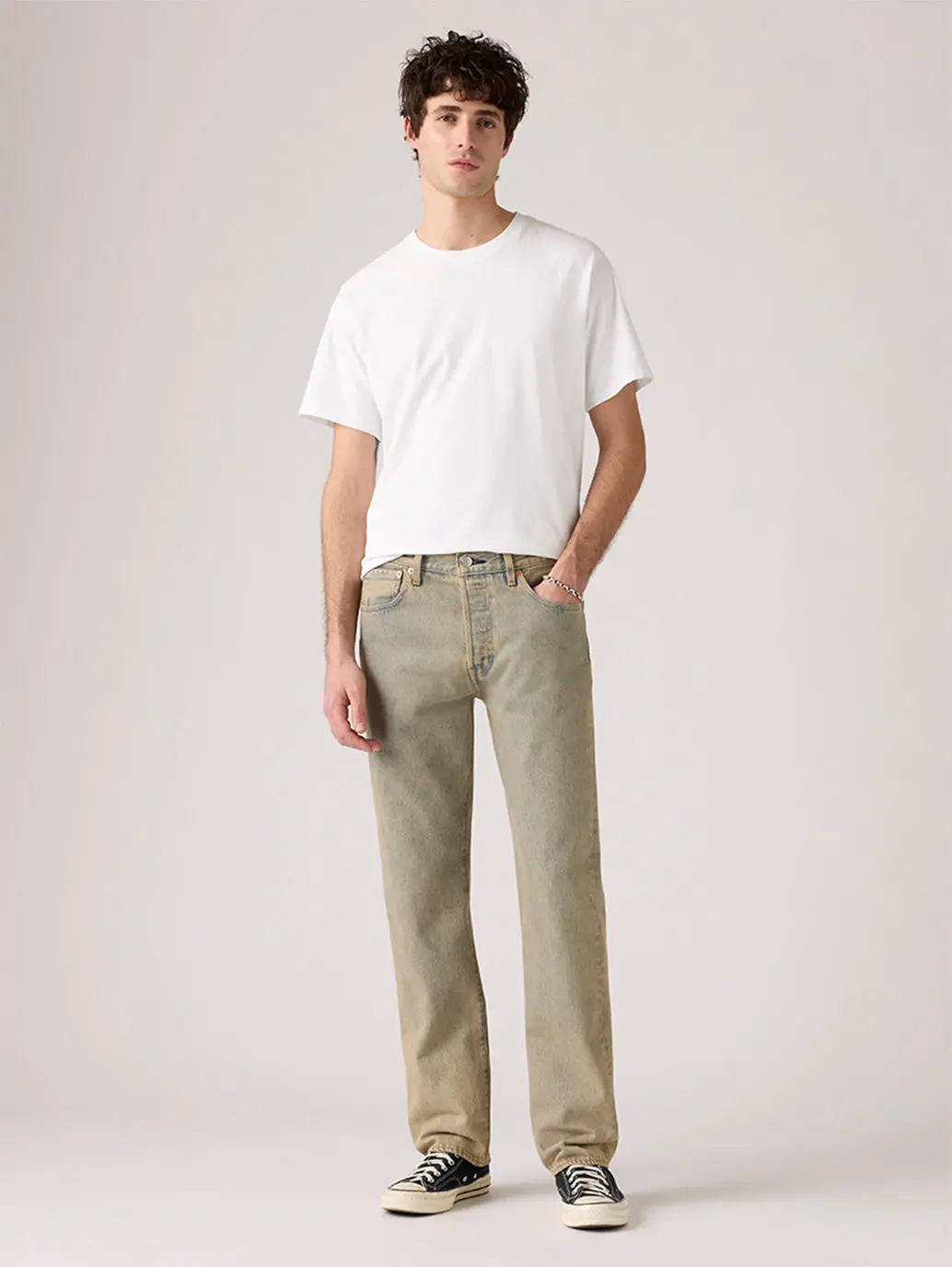 Men's Tinted 501 Grey Straight Fit Mid Rise Jeans 1