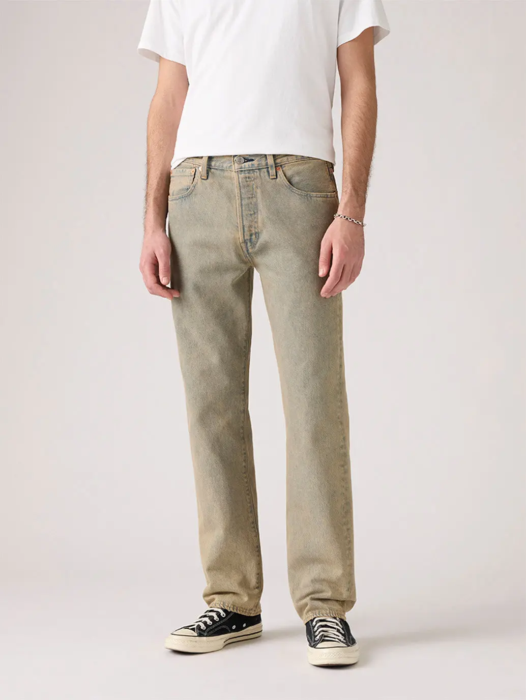 Men's Tinted 501 Grey Straight Fit Mid Rise Jeans 2