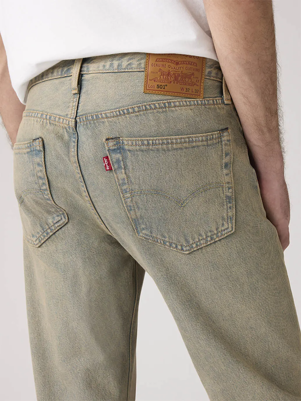 Men's Tinted 501 Grey Straight Fit Mid Rise Jeans 5