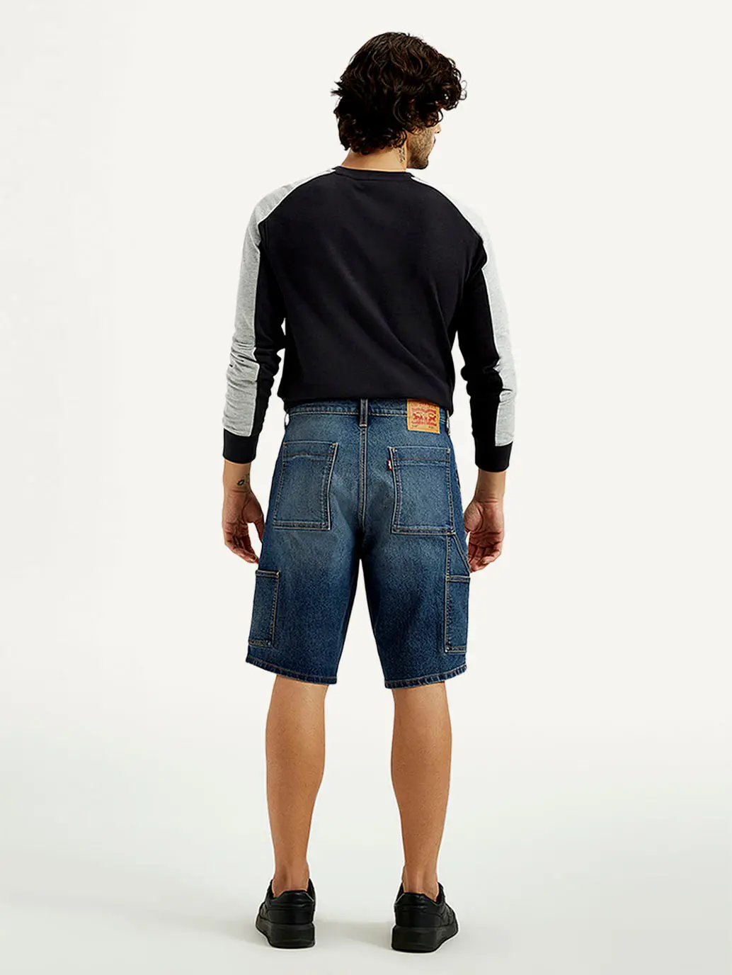 Men's Blue Solid Loose Fit Shorts 2