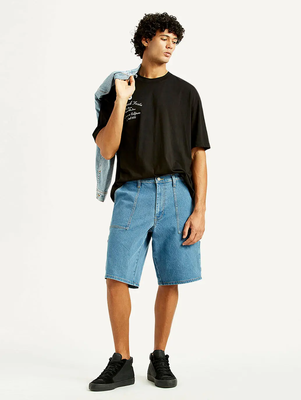 Men's Blue Loose Fit Shorts 1