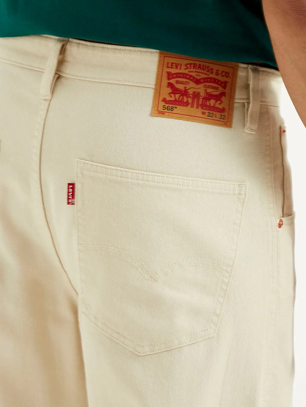 Men's 568 Beige Loose Fit Mid Rise Jeans 5