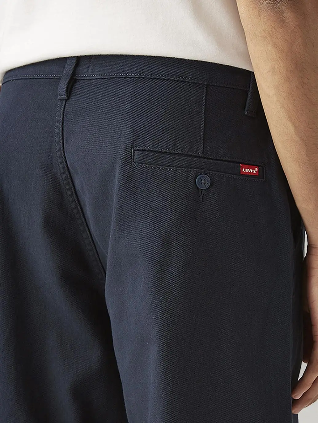 Men's Navy Loose Fit Mid Rise Chinos 3
