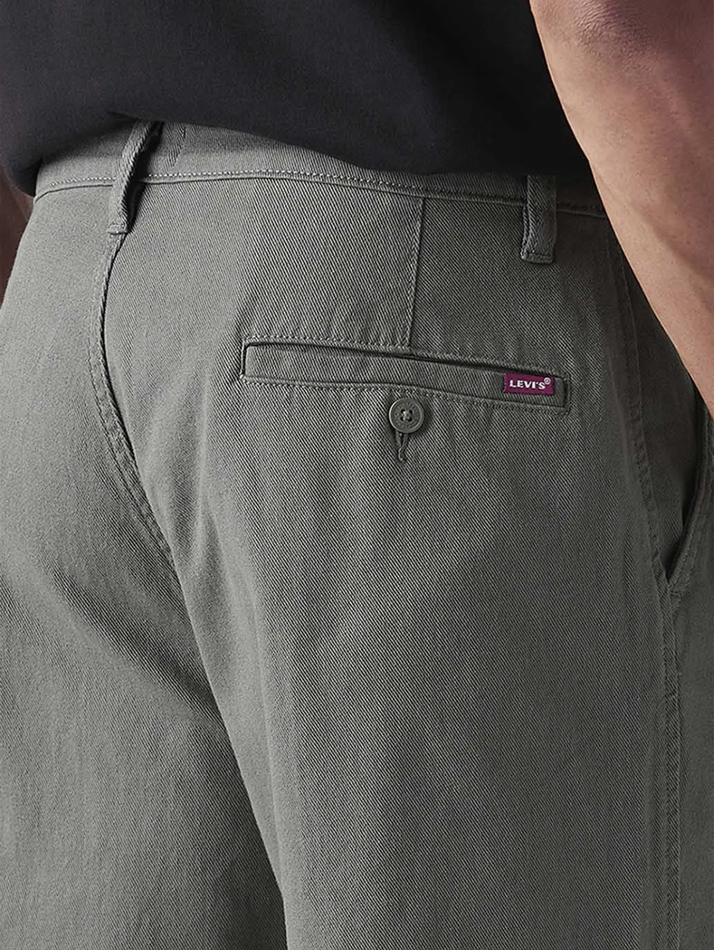 Men's Grey Loose Fit Mid Rise Chinos 5