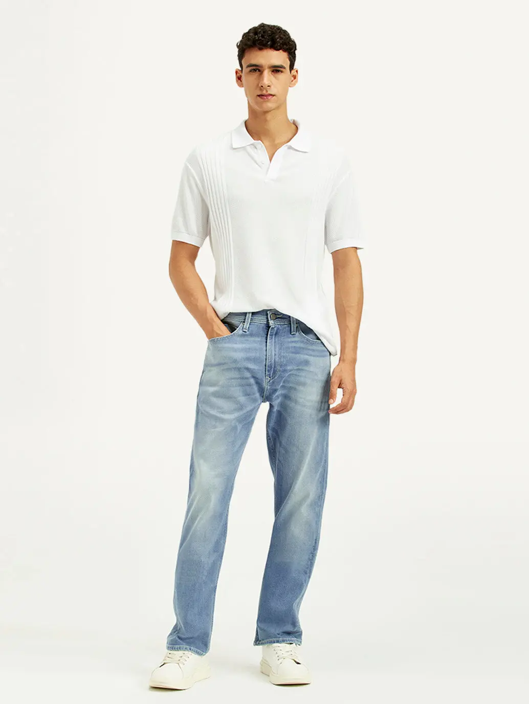 Men's Redloop 505 Light Indigo Straight Fit Mid Rise Jeans 1