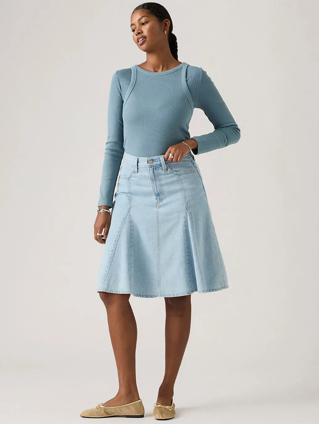 Levi's Women's Godet Knee Length Skirt 1