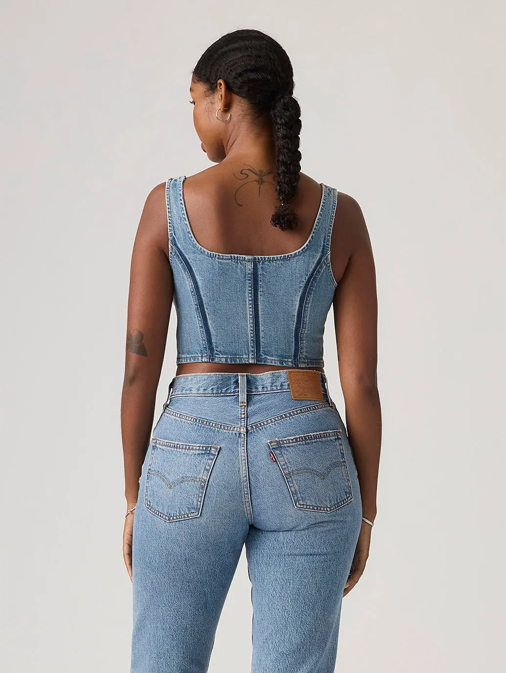 Women's Seamed Zip Bustier Top 2