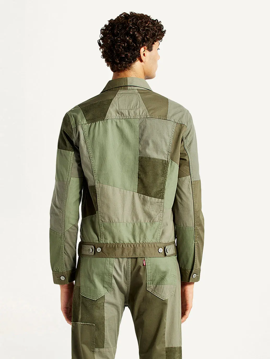 Men's Patchwork Green Trucker Jacket 3