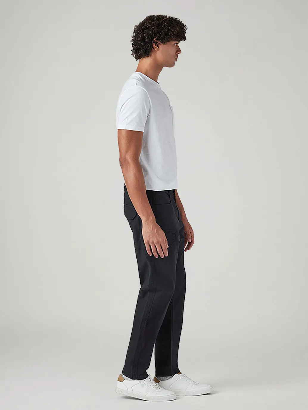 Men's Black Slim Fit Low Boll Zip Off Cargo Trousers 6