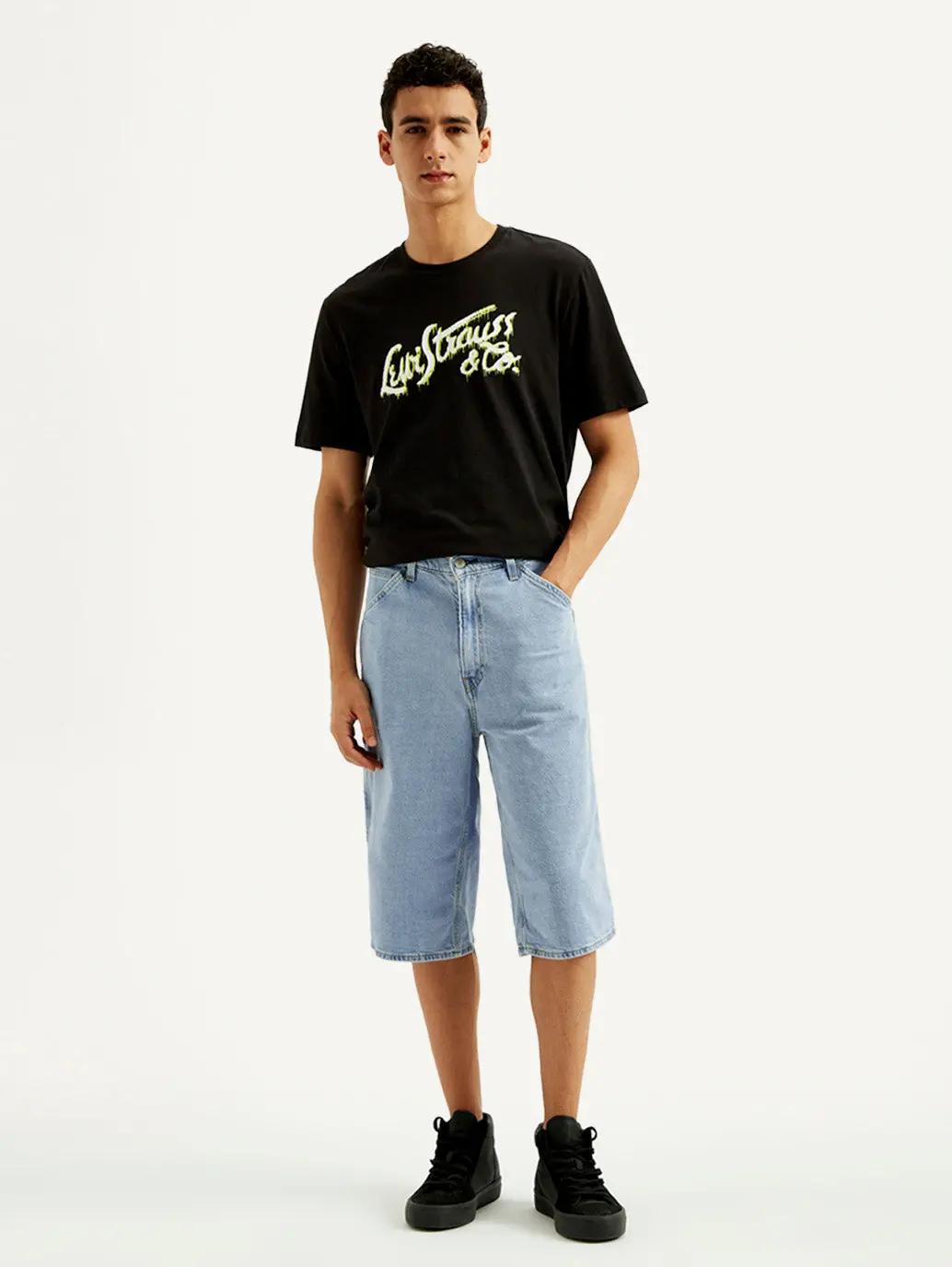 Men's Light-Blue Loose Fit Shorts 1