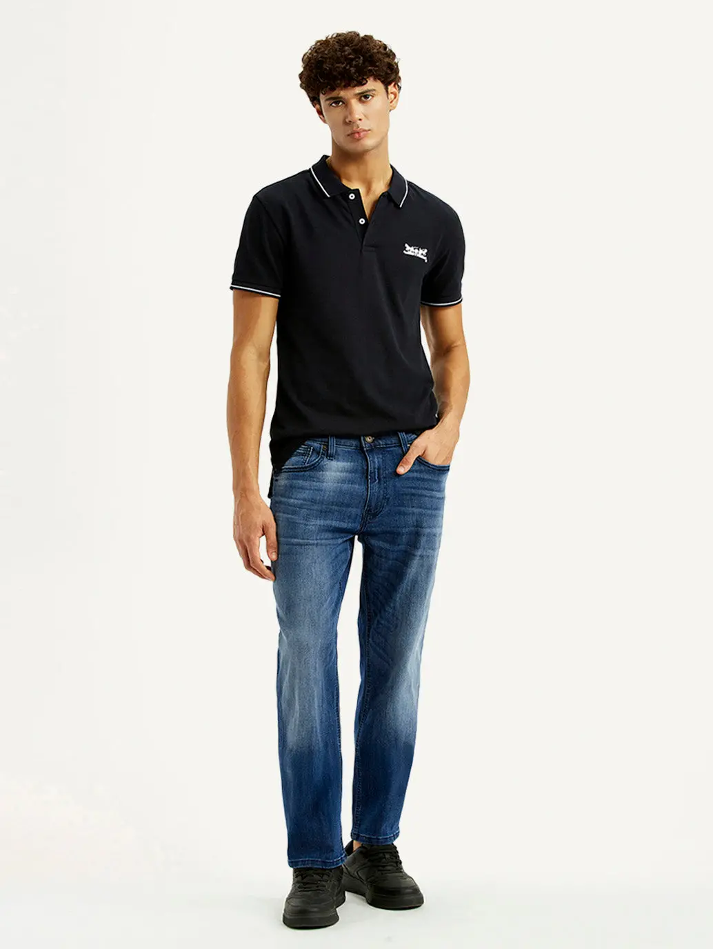 Men's 541 Blue Regular Tapered Fit Mid Rise Jeans 1