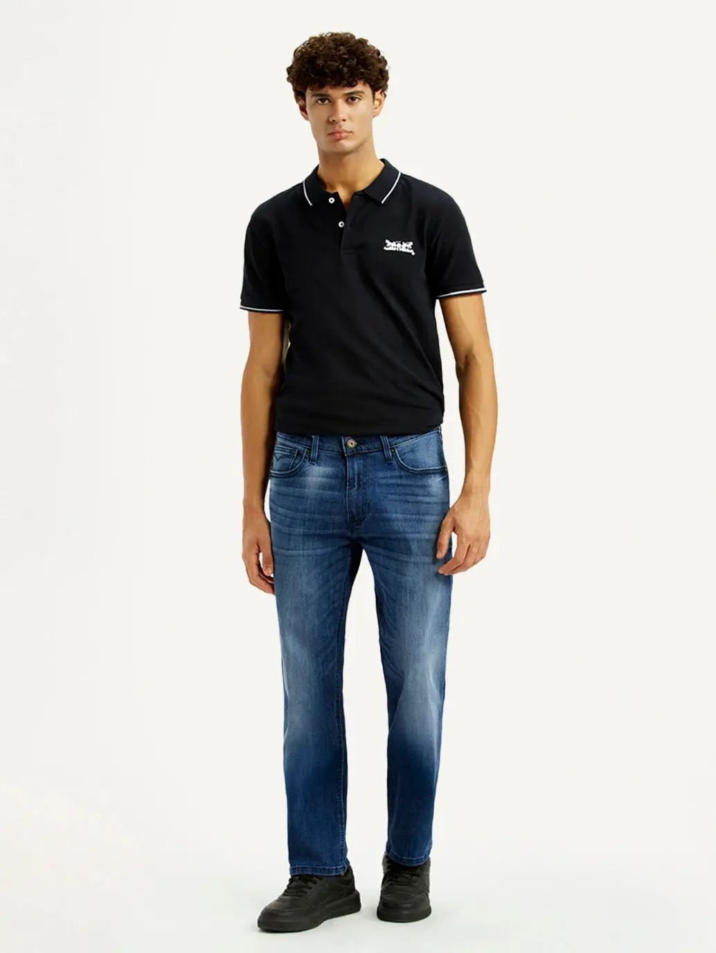 Men's 541 Blue Regular Tapered Fit Mid Rise Jeans 2