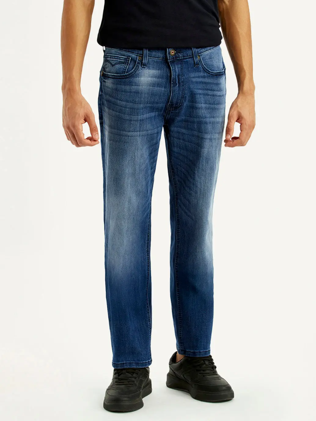 Men's 541 Blue Regular Tapered Fit Mid Rise Jeans 3
