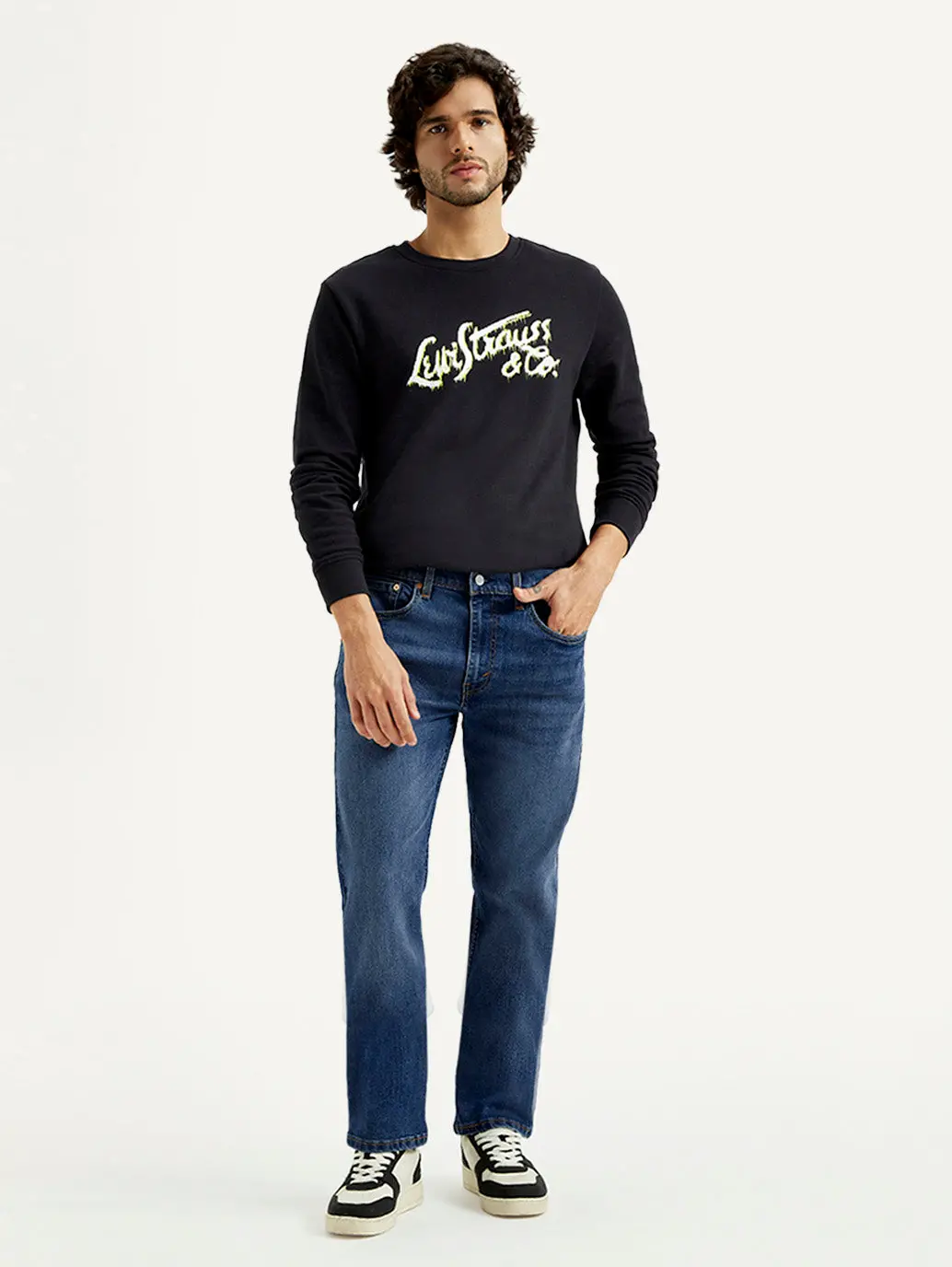 Men's 505 Med Indigo Straight Fit Mid Rise Jeans 1