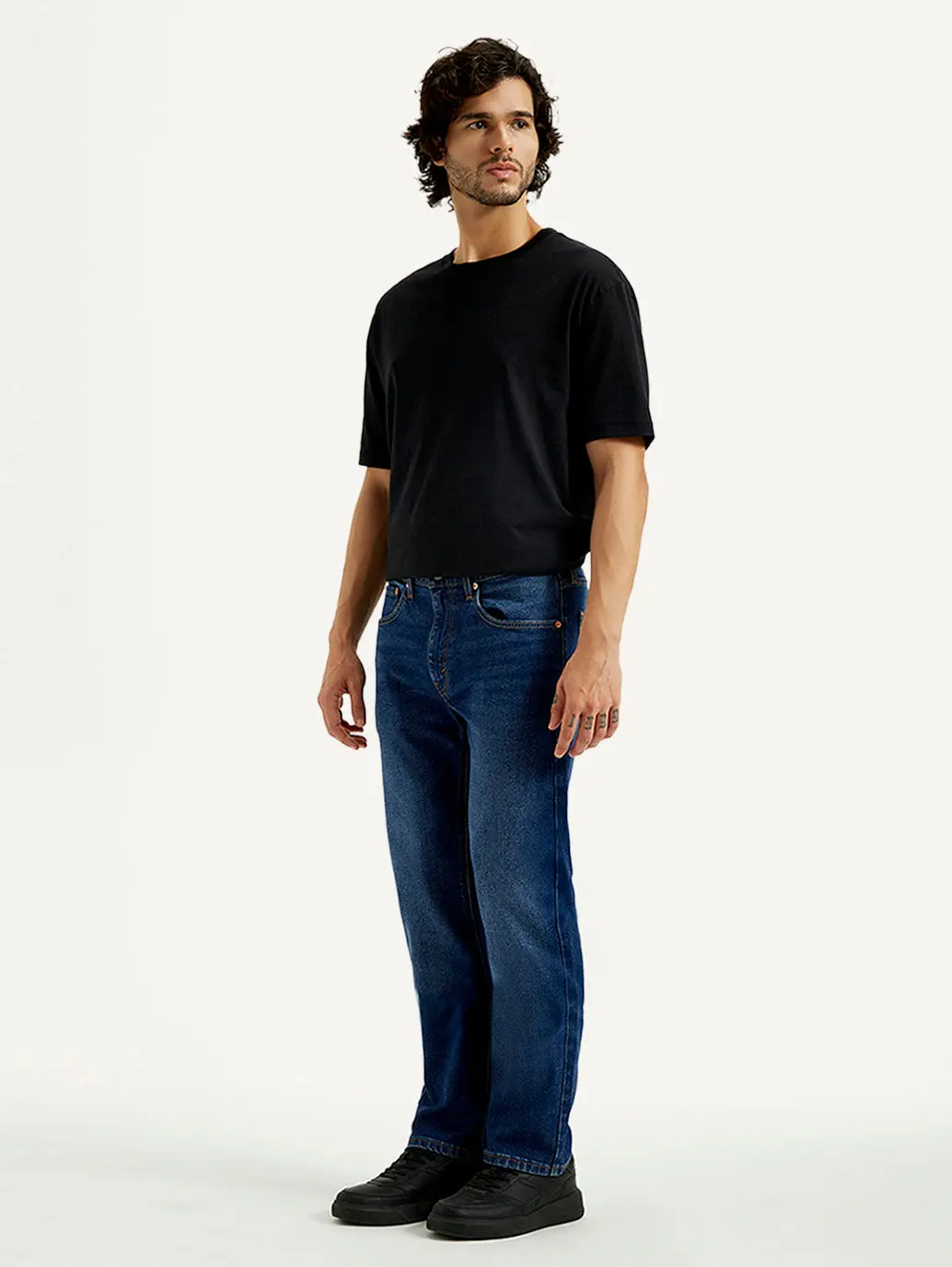 Men's 505 Dark Indigo Straight Fit Mid Rise Jeans 6