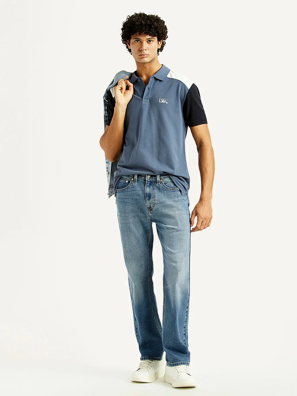 Men's 505 Med Indigo Straight Fit Mid Rise Jeans 7