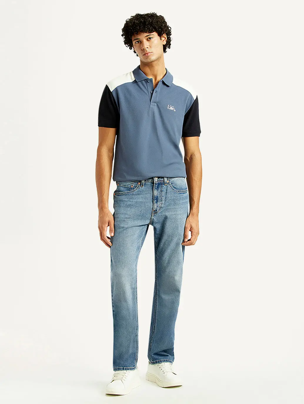 Men's 505 Med Indigo Straight Fit Mid Rise Jeans 1