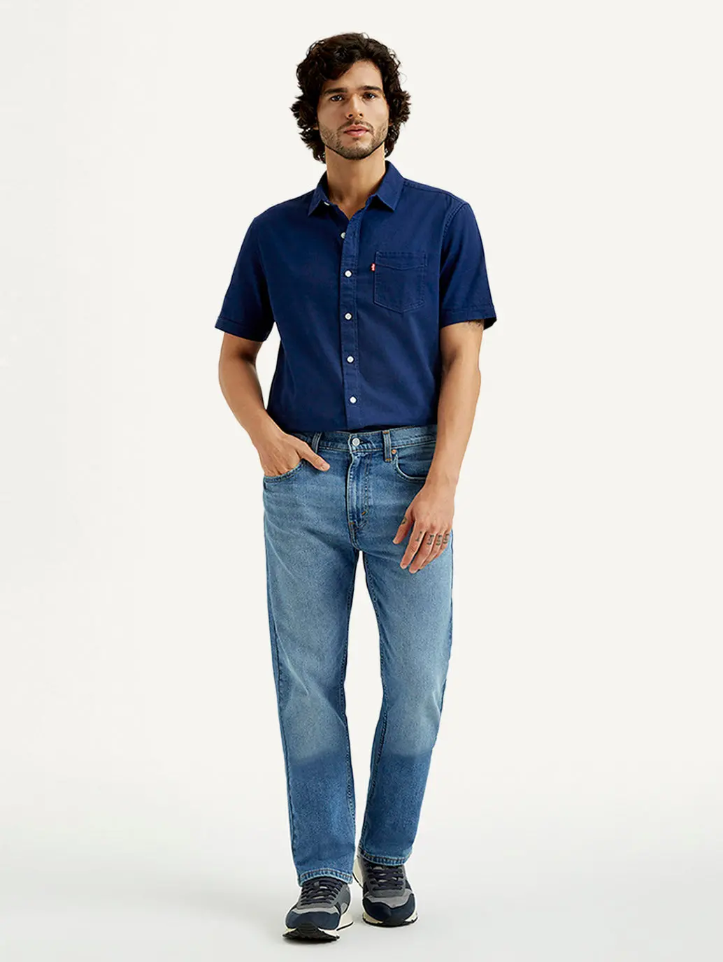 Men's 505 Med Indigo Straight Fit Mid Rise Jeans 1