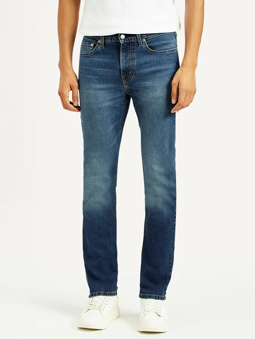Men's 505 Dark Indigo Straight Fit Mid Rise Jeans 2