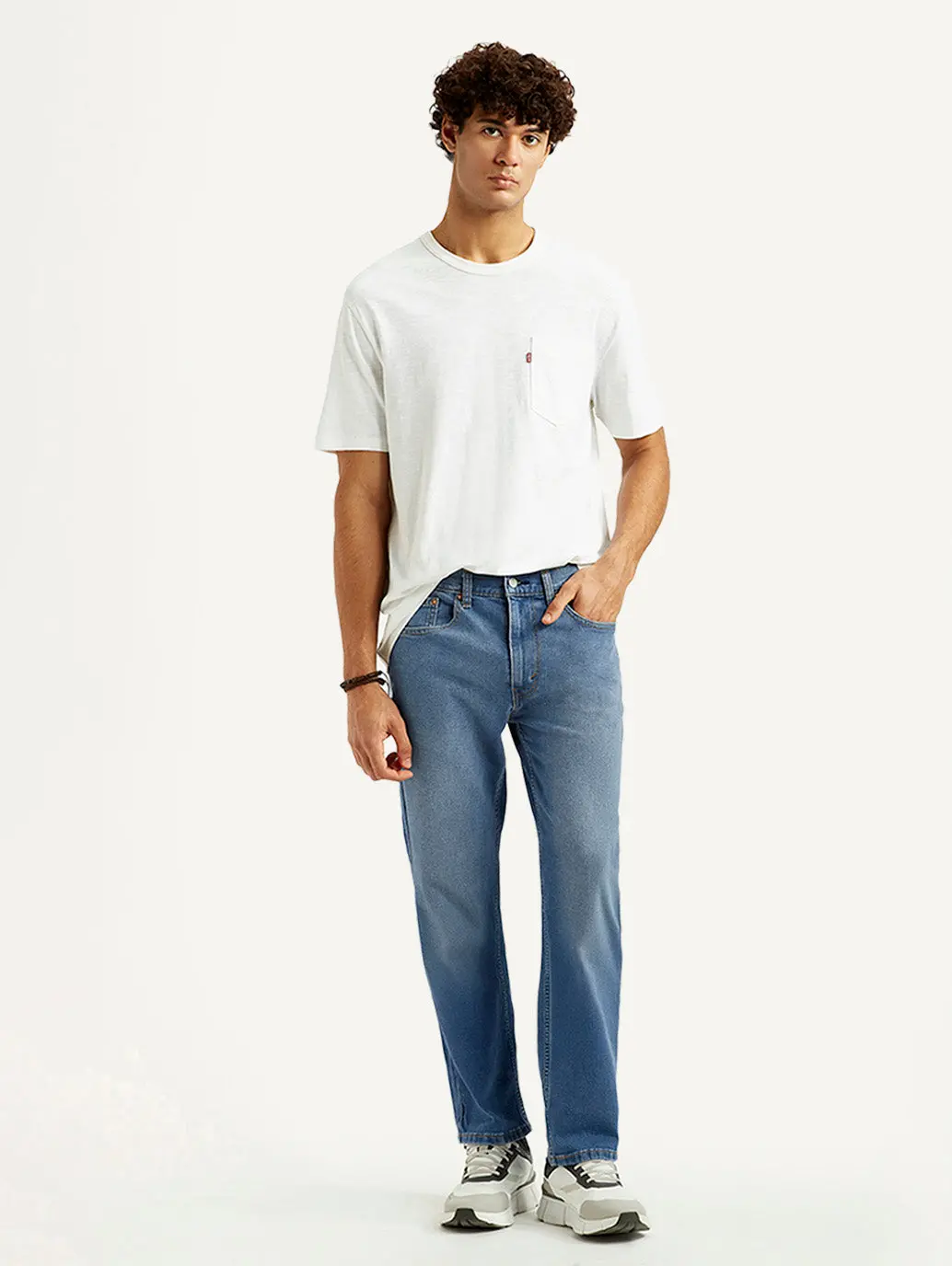 Men's 505 Med Indigo Straight Fit Mid Rise Jeans 1