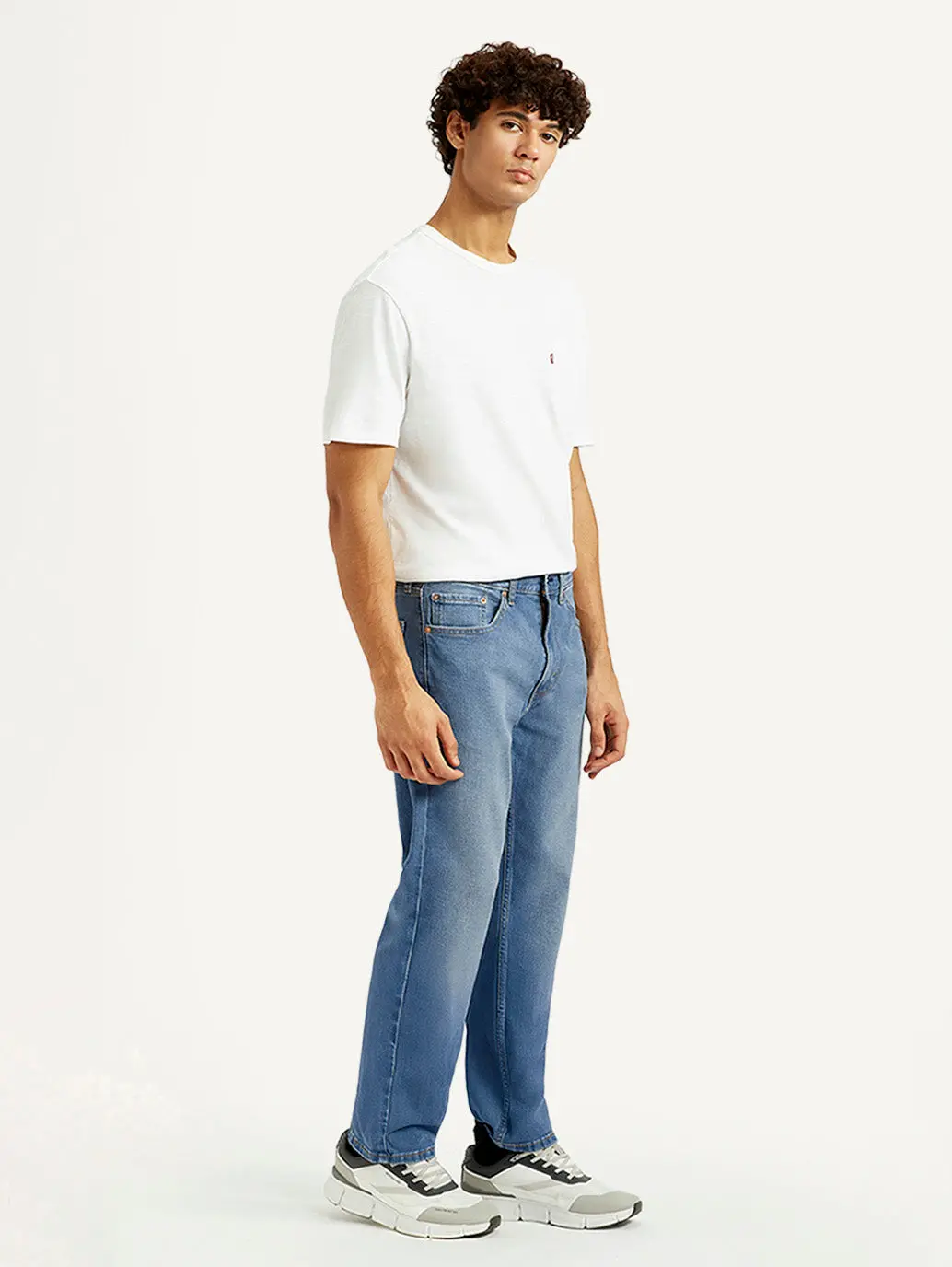 Men's 505 Med Indigo Straight Fit Mid Rise Jeans 5