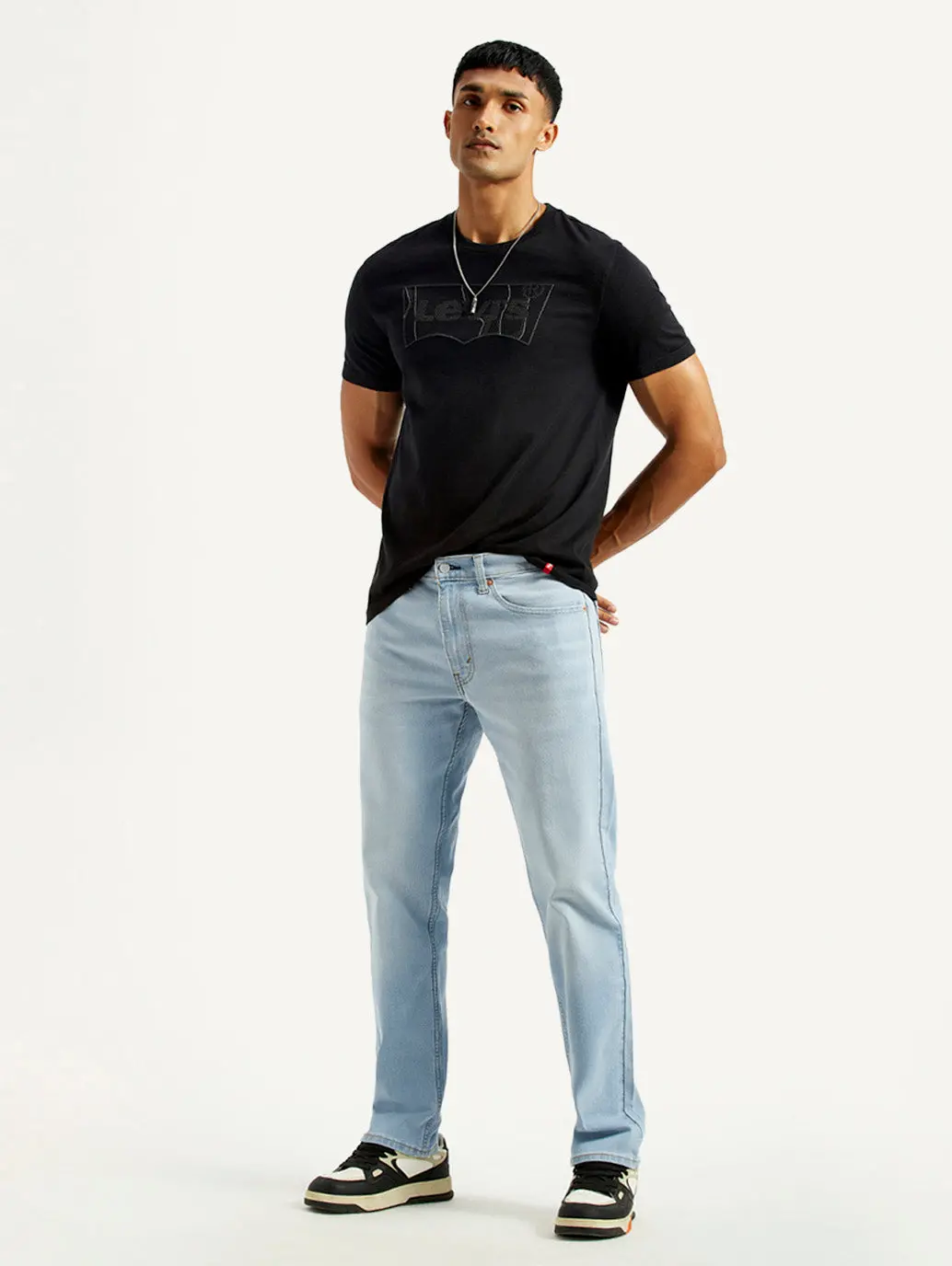 Men's 505 Light Indigo Straight Fit Mid Rise Jeans 1