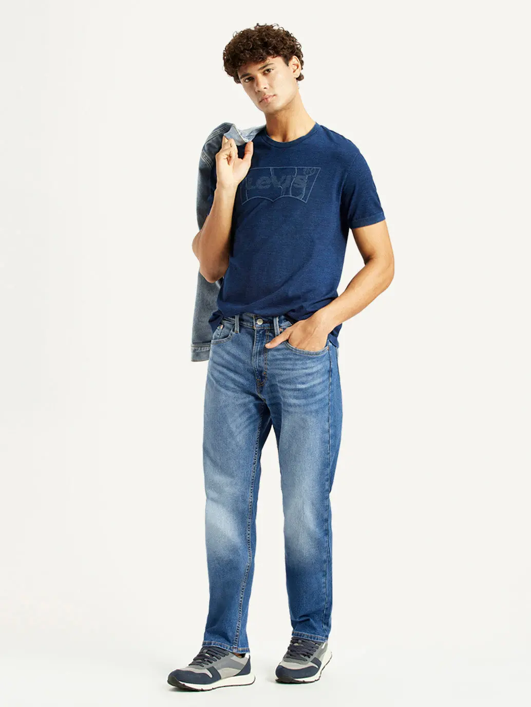 Men's 505 Indigo Straight Fit Mid Rise Jeans 1